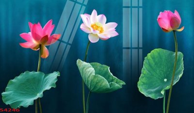 Tải file Tranh hoa sen cá cửu ngư quần hội S4246 (PSD) cho in ấn quảng cáo