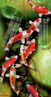 File gốc Tranh hoa sen cá cửu ngư quần hội S4291 (cho in ấn) từ Filetranh.com