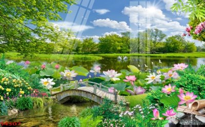 Download file Tranh hoa sen cá cửu ngư quần hội S4307 (chuẩn in) Tranh hoa sen cá cửu ngư quần hội S4307