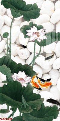 File tranh Tranh hoa sen cá cửu ngư quần hội S4327 (ảnh gốc) không bị mờ