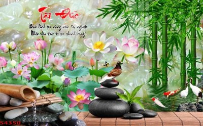 Tải xuống file tranh gốc Tranh hoa sen cá cửu ngư quần hội S4350 (PSD/TIFF)