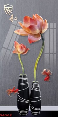 File gốc Tranh hoa sen cá cửu ngư quần hội S4362 (cho in UV) siêu nét