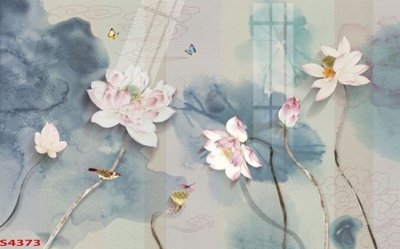 Tải file Tranh hoa sen cá cửu ngư quần hội S4373 (gốc) chủ đề tâm linh