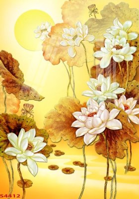 Tải xuống file tranh gốc Tranh hoa sen cá cửu ngư quần hội S4412 (PSD/TIFF)