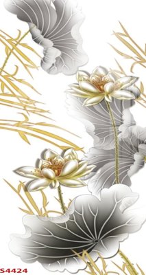 Tải file gốc Tranh hoa sen cá cửu ngư quần hội S4424 dùng cho in ấn