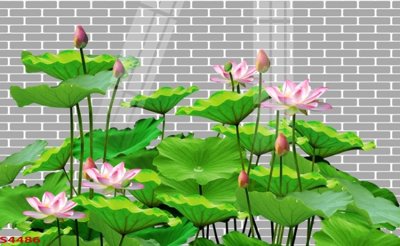 File gốc in ấn Tranh hoa sen cá cửu ngư quần hội S4486 (sẵn sàng tải về)