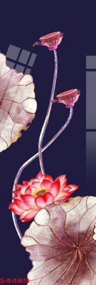 File PSD Tranh hoa sen cá cửu ngư quần hội S4489 (gốc) cho in quảng cáo