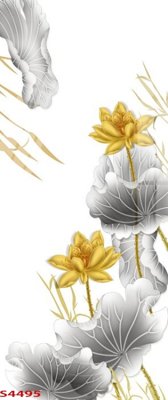 File gốc Tranh hoa sen cá cửu ngư quần hội S4495 (vector) cho in ấn