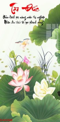 File tranh gốc Tranh hoa sen cá cửu ngư quần hội S4508 (bản quyền) độc đáo