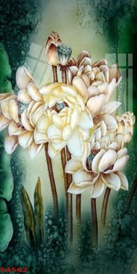 File tranh gốc PSD Tranh hoa sen cá cửu ngư quần hội S4562 còn nguyên layer