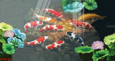 File gốc Tranh hoa sen cá cửu ngư quần hội S4632 (cho in ấn) từ Filetranh.com