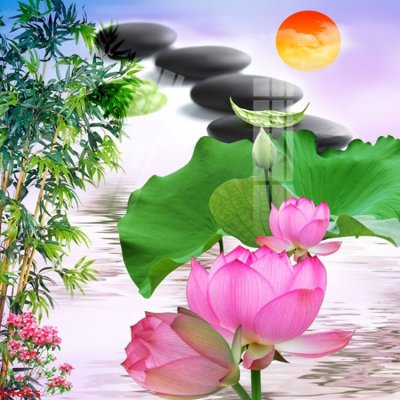 File gốc Tranh hoa sen cá cửu ngư quần hội S4655 (in lụa) tranh phong thủy