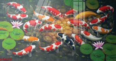 Tải file gốc Tranh hoa sen cá cửu ngư quần hội S4670 (để in lụa)