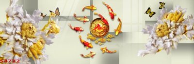 Tải file Tranh hoa sen cá cửu ngư quần hội S4722 (gốc) làm file thiết kế