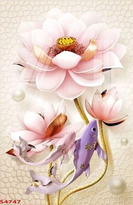 File tranh Tranh hoa sen cá cửu ngư quần hội S4747 (gốc) chủ đề trẻ em