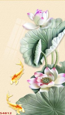 Download file Tranh hoa sen cá cửu ngư quần hội S4812 (chuẩn in) Tranh hoa sen cá cửu ngư quần hội S4812