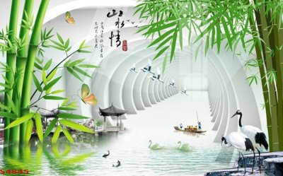 File gốc Tranh hoa sen cá cửu ngư quần hội S4845 cho in ấn và thiết kế