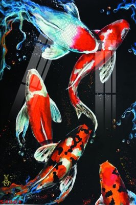 File tranh Tranh hoa sen cá cửu ngư quần hội S4861 (ảnh gốc) in trần nhà