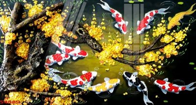 Tải file Tranh hoa sen cá cửu ngư quần hội S4889 (ảnh gốc) file TIFF