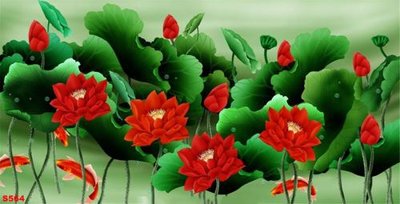 Tải file Tranh cửu ngư quần hội sen cá S564 (gốc) làm tranh trang trí