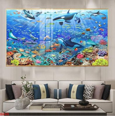 Hình ảnh file gốc Tranh cửu ngư quần hội sen cá S605 cho in UV