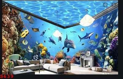 File gốc Tranh cửu ngư quần hội sen cá S639 (phong cách) tối giản