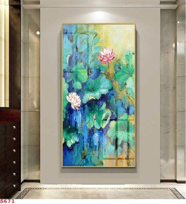 File tranh Tranh cửu ngư quần hội sen cá S671 (bản gốc) trang trí văn phòng