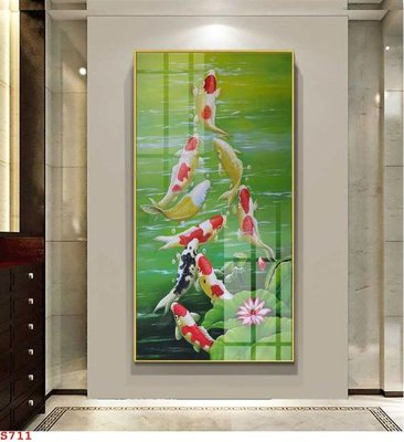 File gốc Tranh cửu ngư quần hội sen cá S711 (AI/EPS) cho in ấn