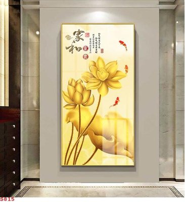 File in ấn chuyên nghiệp Tranh cửu ngư quần hội sen cá S815 (file gốc)