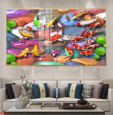 File gốc Tranh cửu ngư quần hội sen cá S869 (cho in ấn) từ kho Filetranh