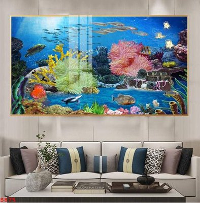 File gốc in ấn Tranh cửu ngư quần hội sen cá S875 độ phân giải cao