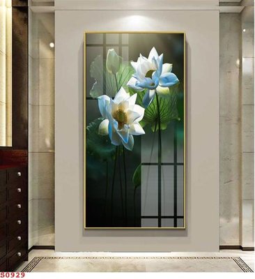 File in mica Tranh cửu ngư quần hội sen cá S929 (bản gốc) sắc sảo