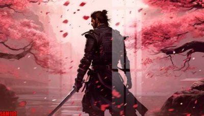 File gốc File tranh samurai võ sĩ nhật bản SAM101 (in lụa) hoa văn cổ điển