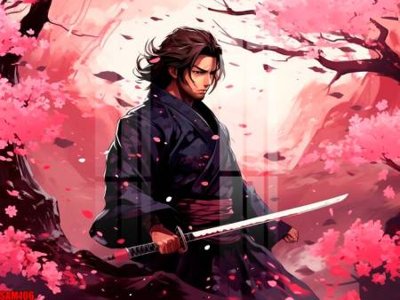 File PSD File tranh samurai võ sĩ nhật bản SAM106 (nguyên bản) cho thiết kế