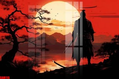 File gốc File tranh samurai võ sĩ nhật bản SAM115 (in ấn) không giới hạn