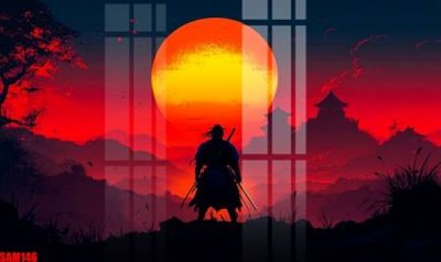 File tranh in mica File tranh samurai võ sĩ nhật bản SAM146 (độ phân giải cao)