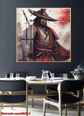 File tranh File tranh samurai võ sĩ nhật bản SAM15 (gốc) phong cách tối giản