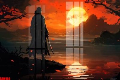 File in trần File tranh samurai võ sĩ nhật bản SAM164 (bản gốc) phong cảnh