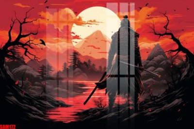 File tranh in trần File tranh samurai võ sĩ nhật bản SAM172 (ảnh gốc siêu nét)