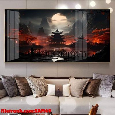 Ảnh gốc File tranh samurai võ sĩ nhật bản SAM49 (độ nét cao) in tráng gương