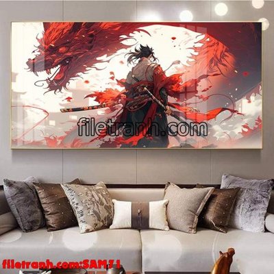 File gốc in ấn File tranh samurai võ sĩ nhật bản SAM71 độ phân giải cao
