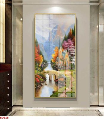 File tranh ảnh gốc File tranh sơn dầu phong cảnh châu âu SD515 dùng cho in khổ lớn