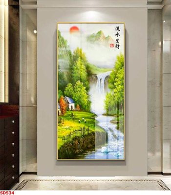 Download file gốc File tranh sơn dầu phong cảnh châu âu SD534 (in lụa) cao cấp