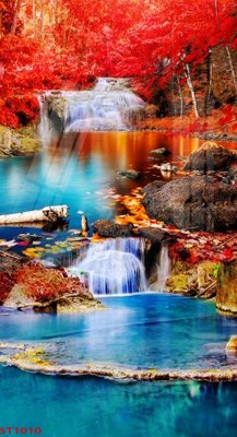 File gốc Tranh sơn thủy thác nước phong thủy ST1010 (cho in 3D) độc đáo