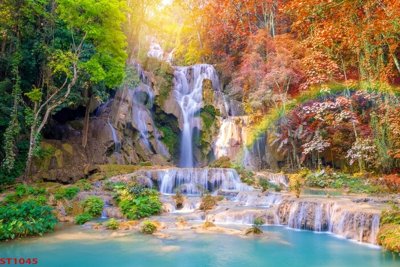 File gốc Tranh sơn thủy thác nước phong thủy ST1045 (phiên bản chuẩn) để in ấn