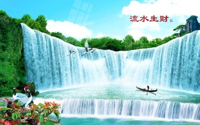 Tải file tranh Tranh sơn thủy thác nước phong thủy ST1048 (ảnh gốc) ngay