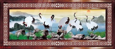 Ảnh gốc Tranh sơn thủy thác nước phong thủy ST1114 (độ nét cao) in mica