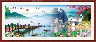 File gốc Tranh sơn thủy thác nước phong thủy ST1116 (phiên bản chuẩn) để in ấn