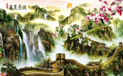 Tải file Tranh sơn thủy thác nước phong thủy ST1131 (ảnh gốc) in tráng gương