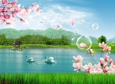 File ảnh gốc Tranh sơn thủy thác nước phong thủy ST1172 (chuyên in mica)